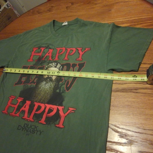 ๐ฆ Phil Robertson Duck Commander Shirt Army Green Vtg 2012 Happy Happy Happy ๐ - Picture 11 of 11